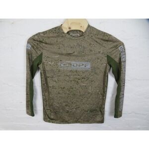 Drake Fishing Shirt Mens Small Green Camo Performance Long Sleeve Lightweight